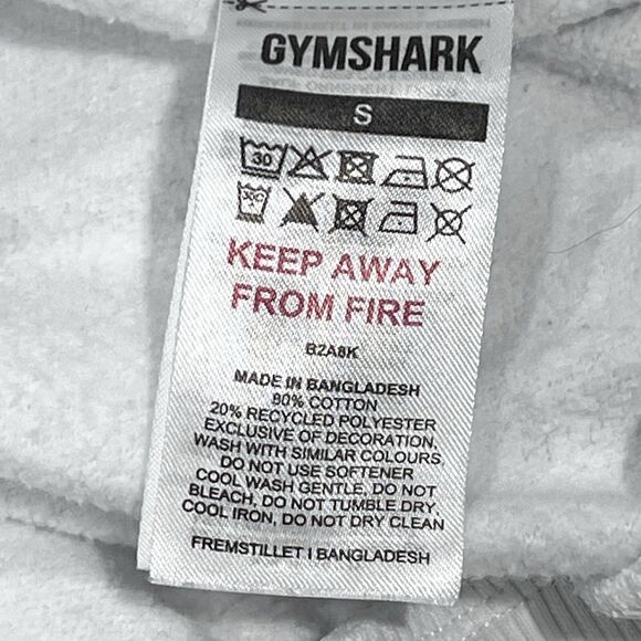 Gymshark Women White Long Sleeve Crew Neck Athletic Sweatshirt Logo Size Small - Picture 5 of 8